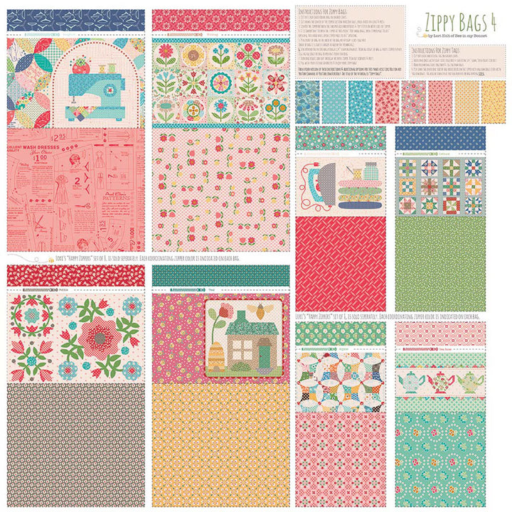 Zippy Bags 4 Panel with bright color fabrics