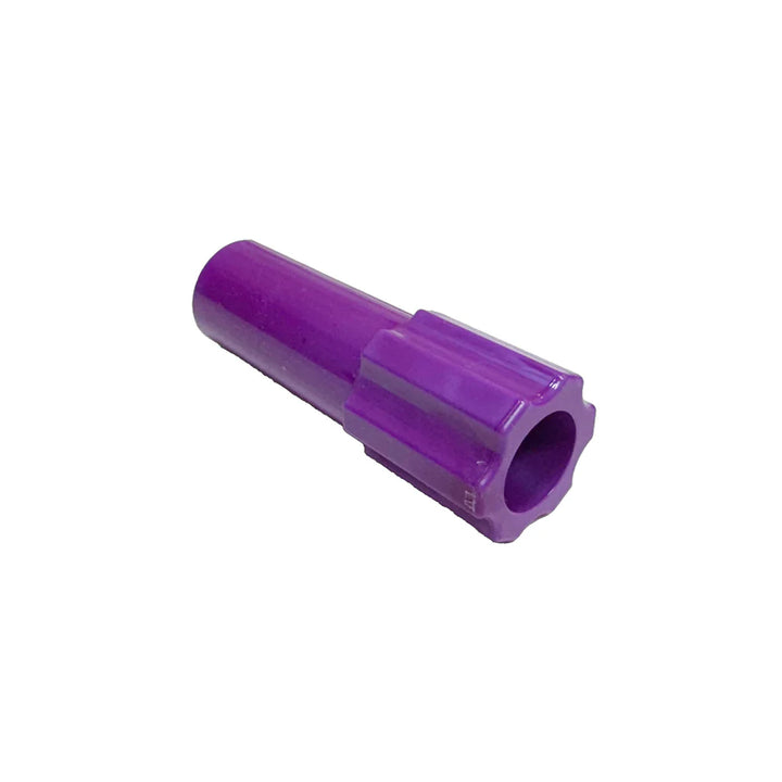 Purple plastic screw used for tightening your hoop