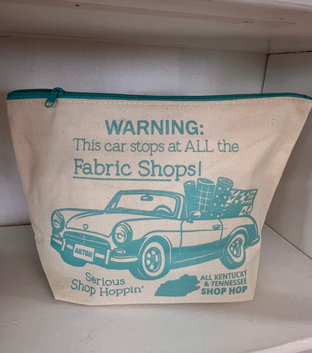 Kentucky and Tennessee Shop Hop Cotton Zip Pouch