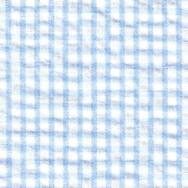 blue gingham seersucker fabric