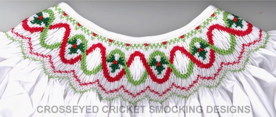 Festive garland and holly for the holidays. 7.5 rows on a bishop.