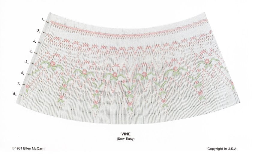 Embroidery pattern with floral design on a white background
