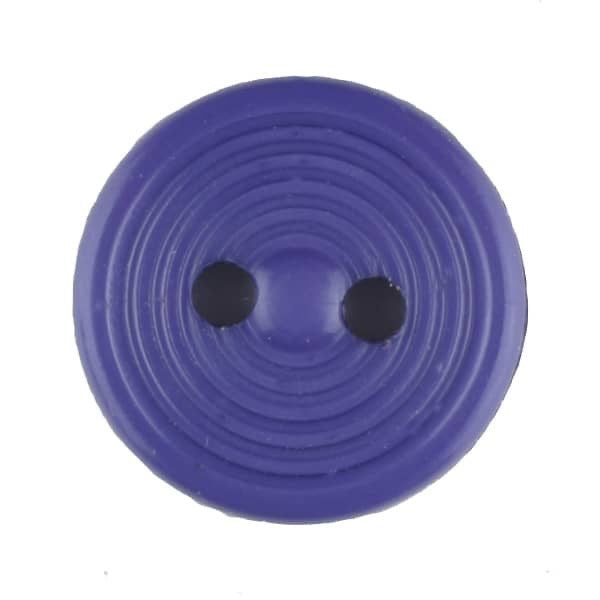 Purple button with two holes on a white background