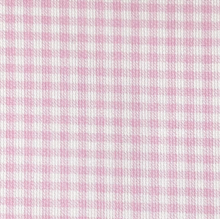 Pink and white checkered fabric