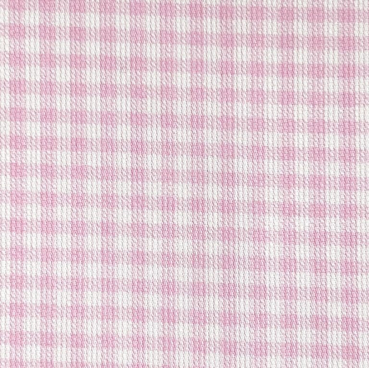 Pink and white checkered fabric
