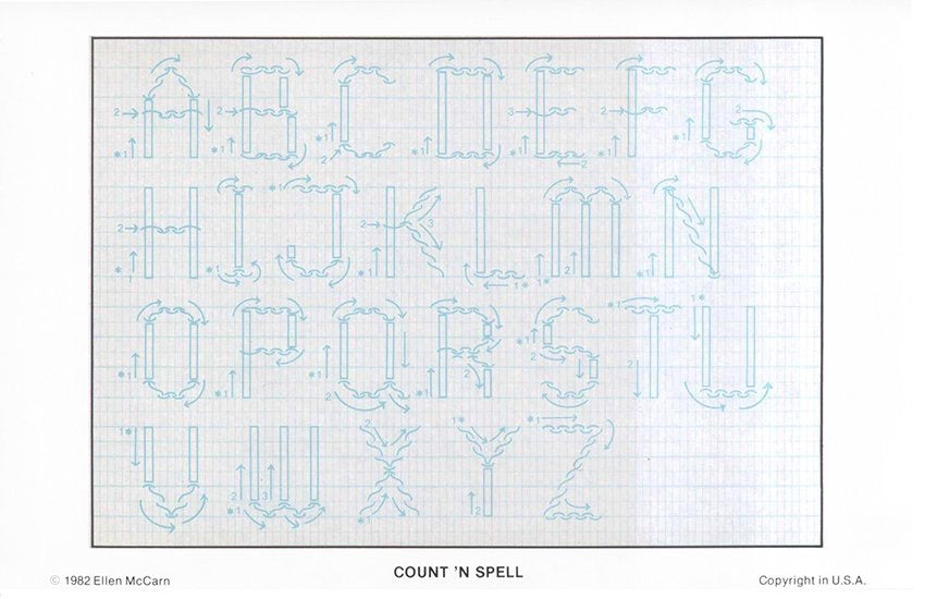 Grid pattern with letters of the alphabet on a white background
