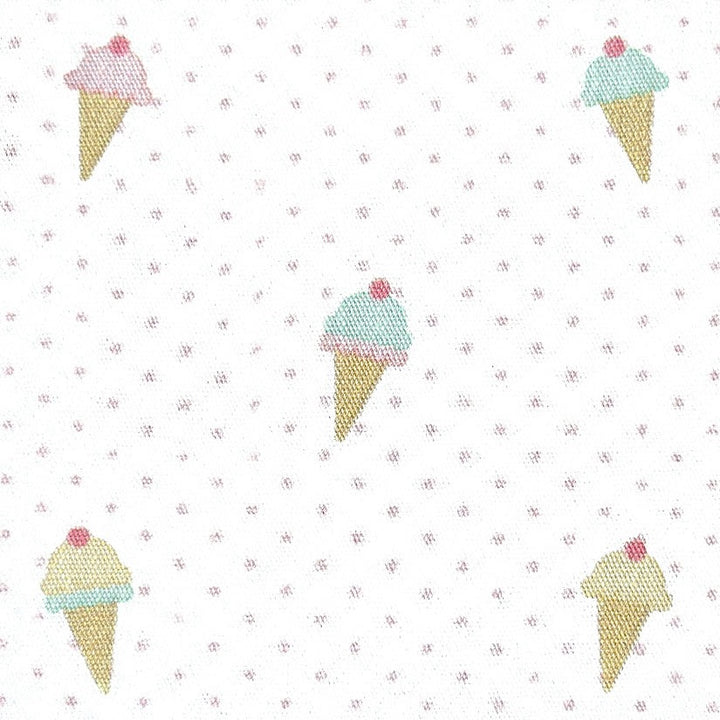 ice cream cones on a pink dot fabric