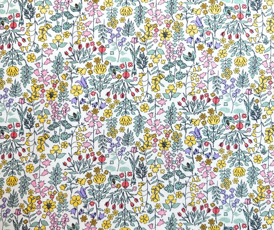 yellow pink mint rust red purple floral