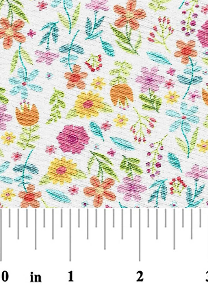 Colorful floral pattern on a white background