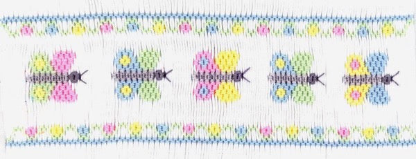Sweet horizontal butterflies in your favorite colors. 7 rows or 162 pleats on a yoke.