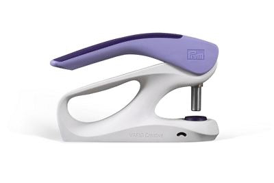 White and purple snap tool on a white background