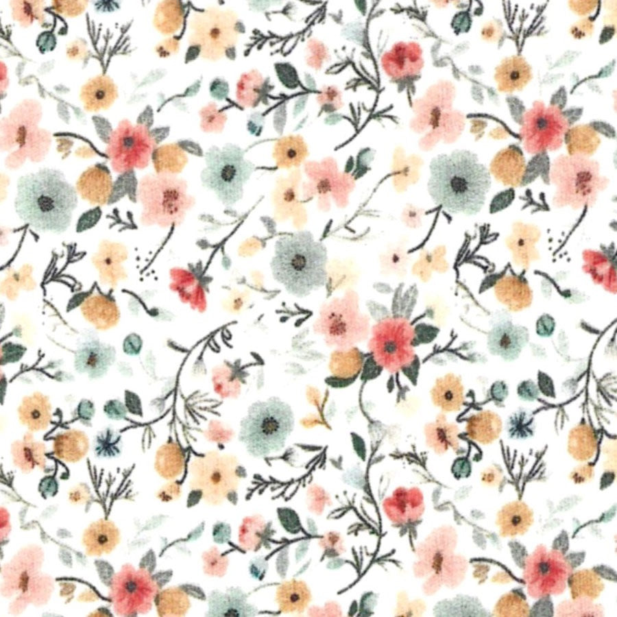 Pink, Yellow, and Green Floral Fabric 