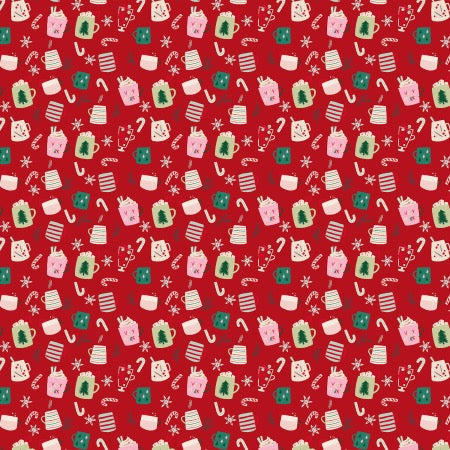 coffee mugs on a red background