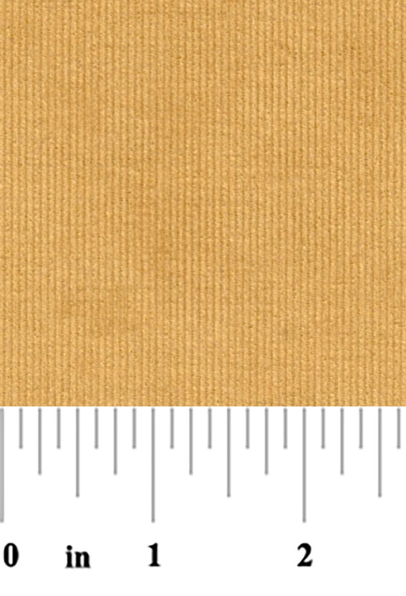 honey colored 21 wale fabric swatch with a ruler at the bottom for scale