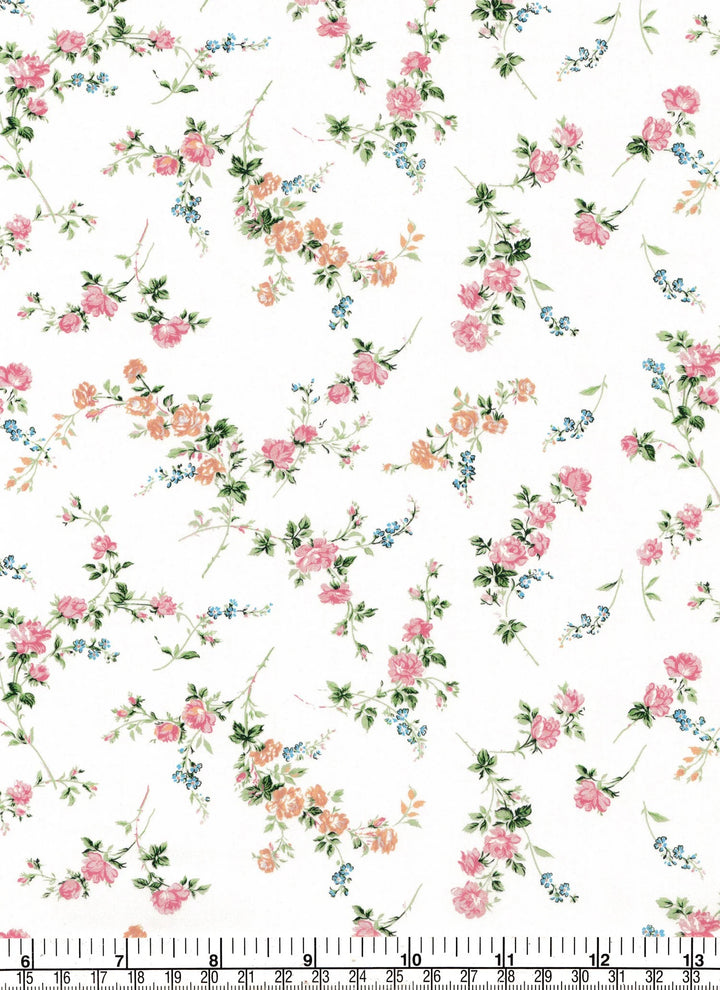 Floral pattern on a white background with a ruler at the bottom.