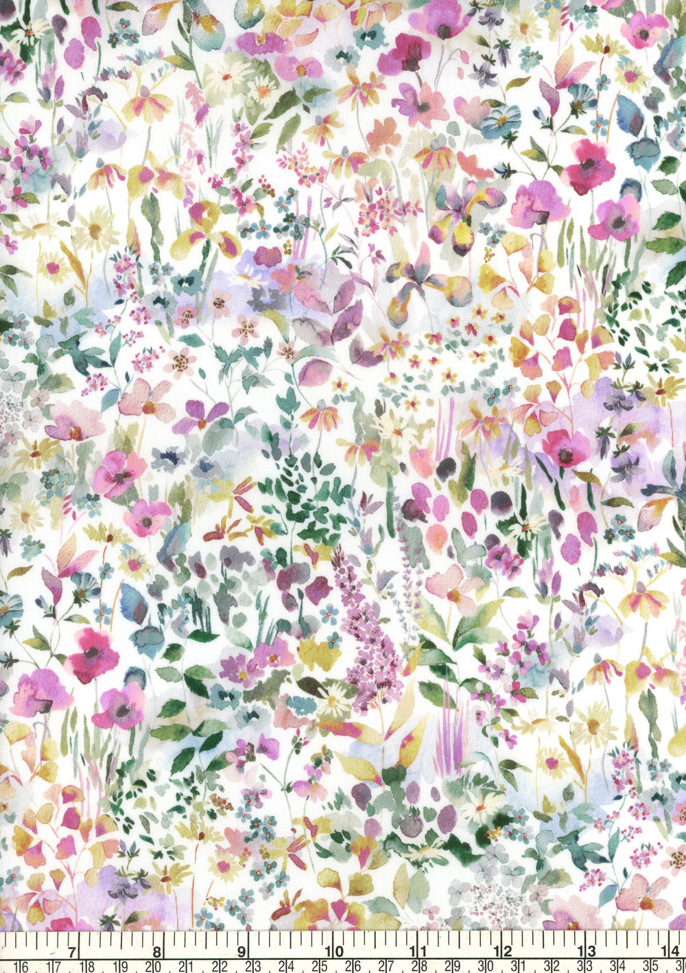 Floral pattern with colorful flowers on a white background