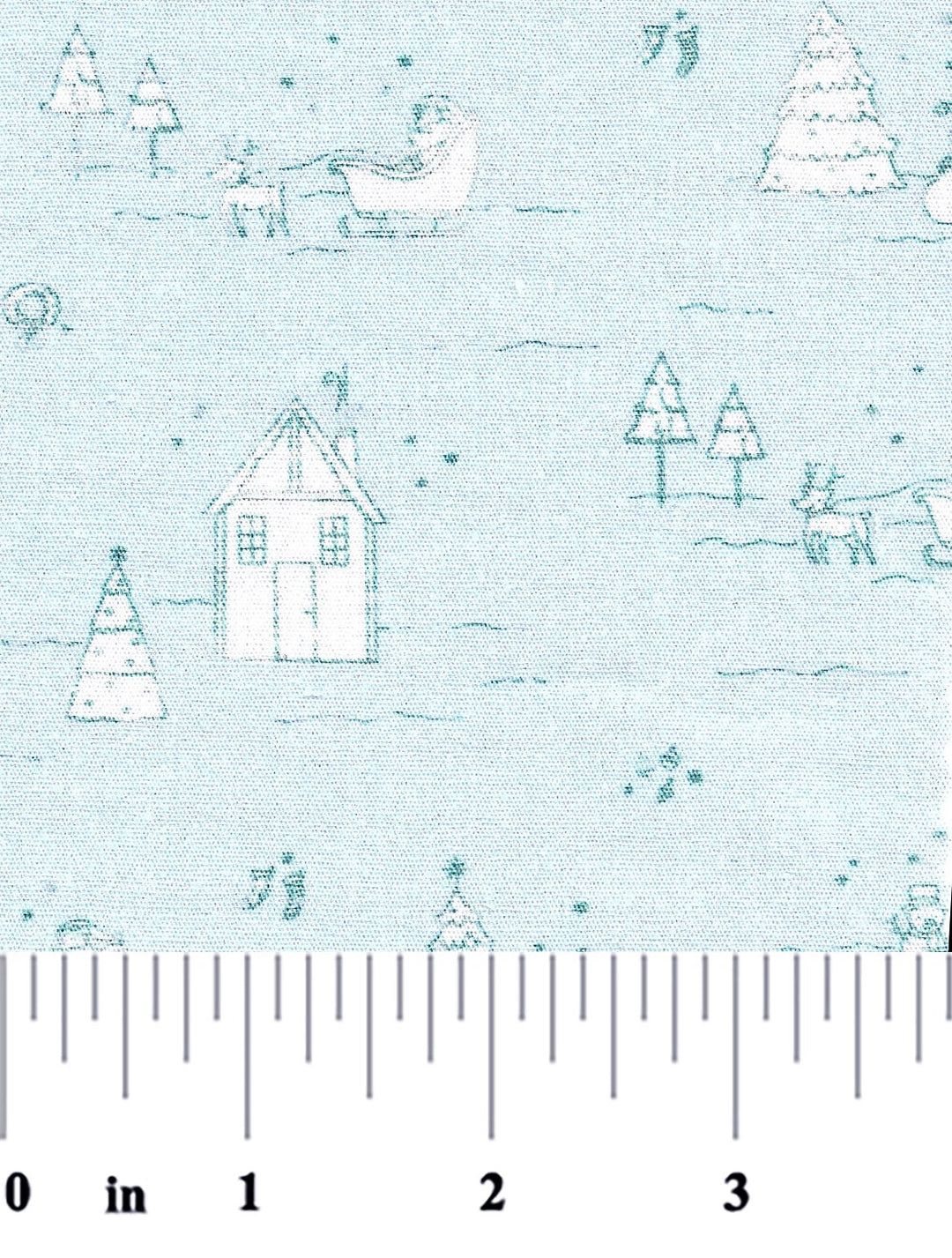 Christmas Village  - Blue - Print Fabric - #2664