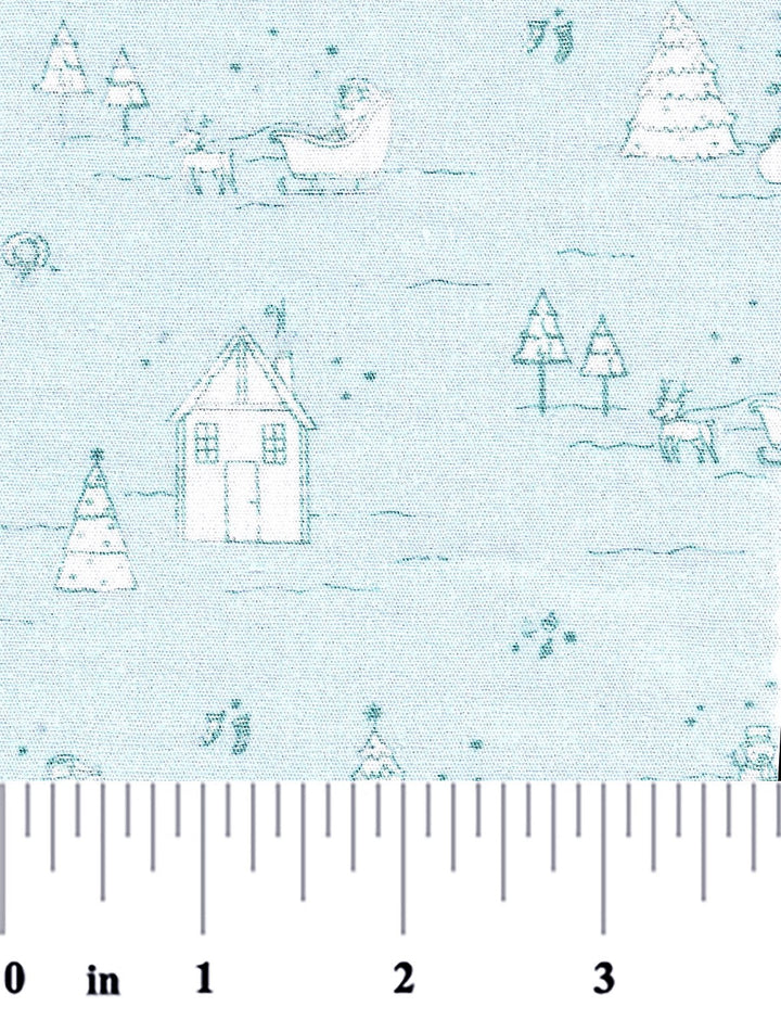 Christmas Village  - Blue - Print Fabric - #2664