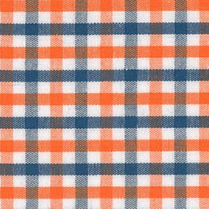 Plaid pattern with orange, blue, and white colors