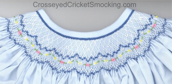 Smocking plate with a a simple geometric design. 6 rows on a bishop