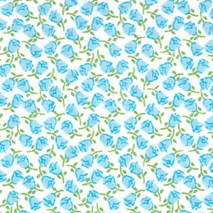 Blue and Green Floral Fabric - #2039