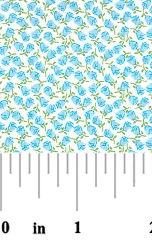 Blue and Green Floral Fabric - #2039