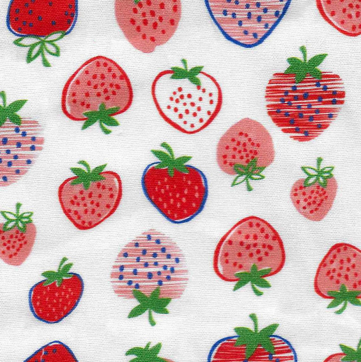 Pattern of strawberries on a white background