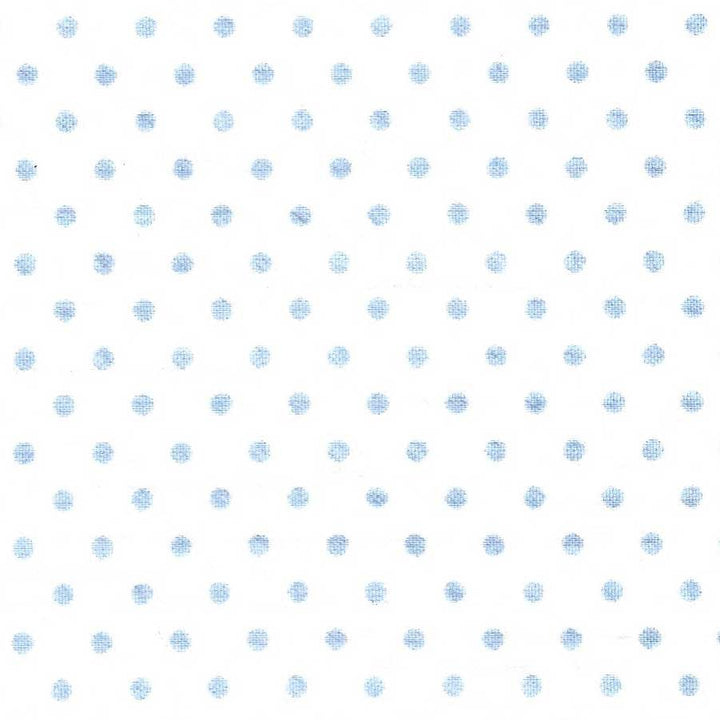 Pattern of small blue polka dots on a white background