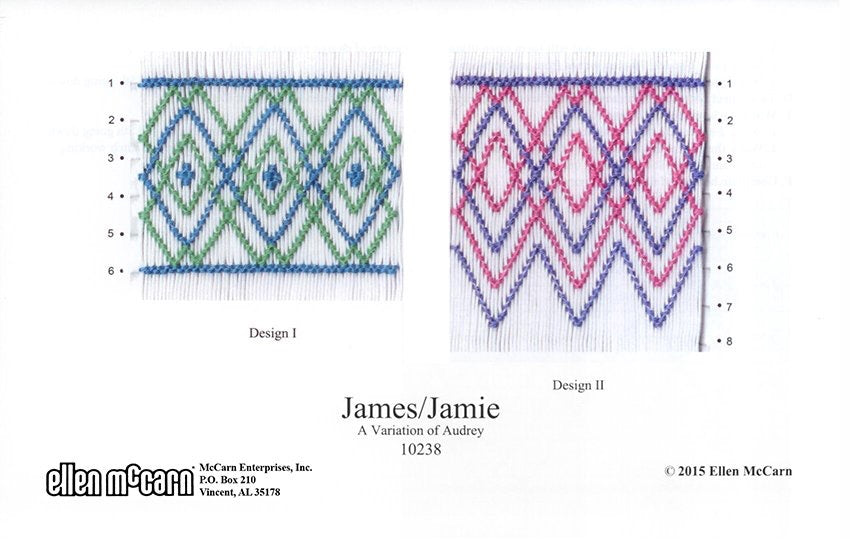 geometric smocking plate smocked in blue green and pink on white pleated fabric