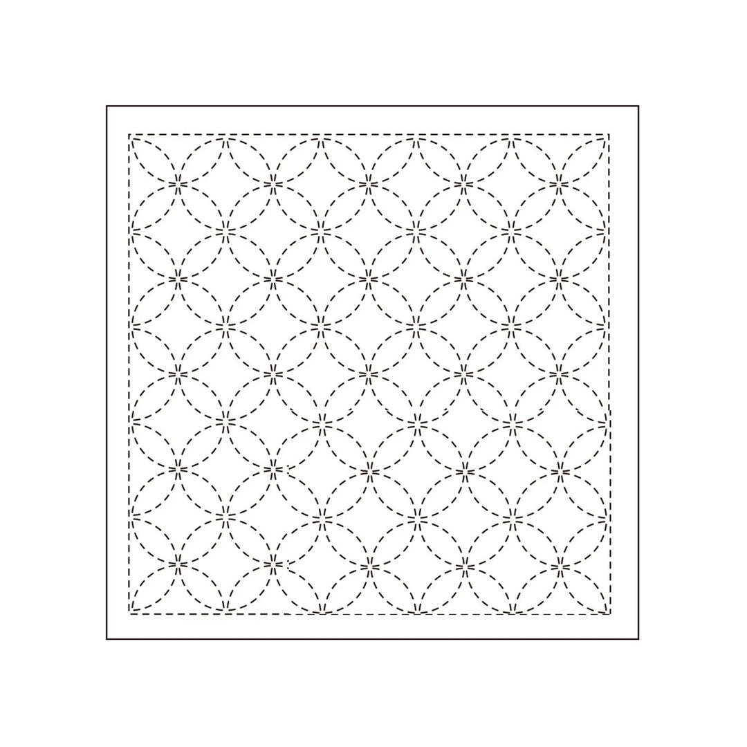 Sashiko Sampler - Traditional Shippo-tsunagi - White - SC-0003