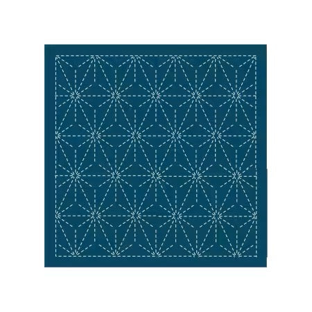 Sashiko Sampler - Traditional Asa-no-ha - Navy - SC-0206