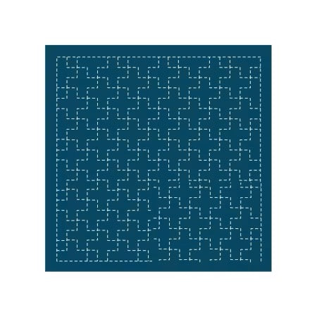 Sashiko Sampler - Traditional Juji-Tsunagi - Navy - SC-0208