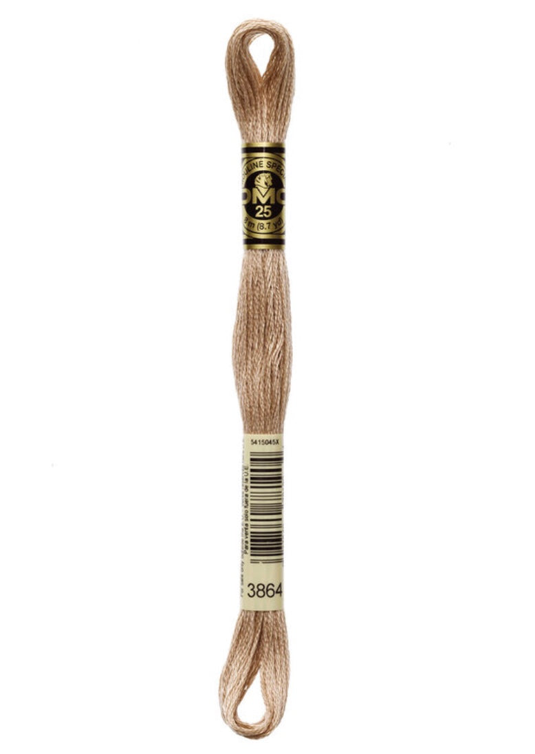 DMC embroidery floss #3864 on a white background