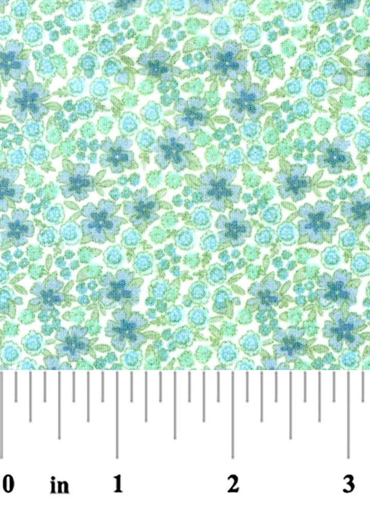 Aqua and Blue Floral - #2825