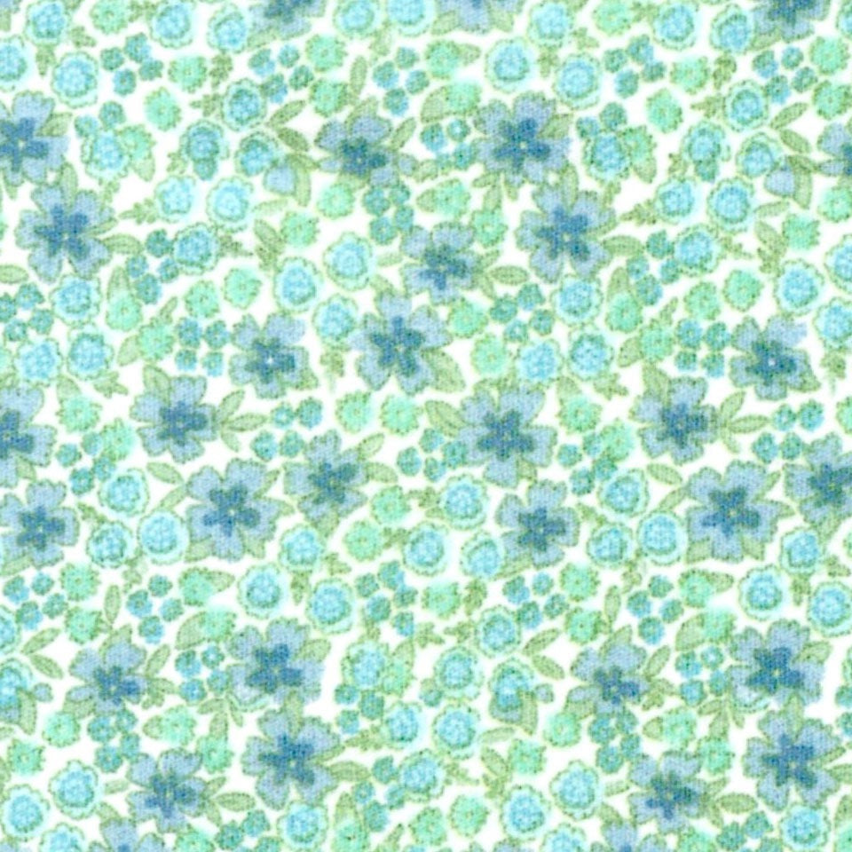 blue and aqua floral fabric swatch