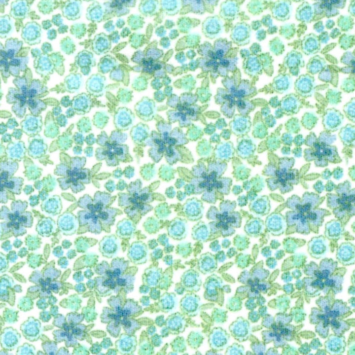 blue and aqua floral fabric swatch