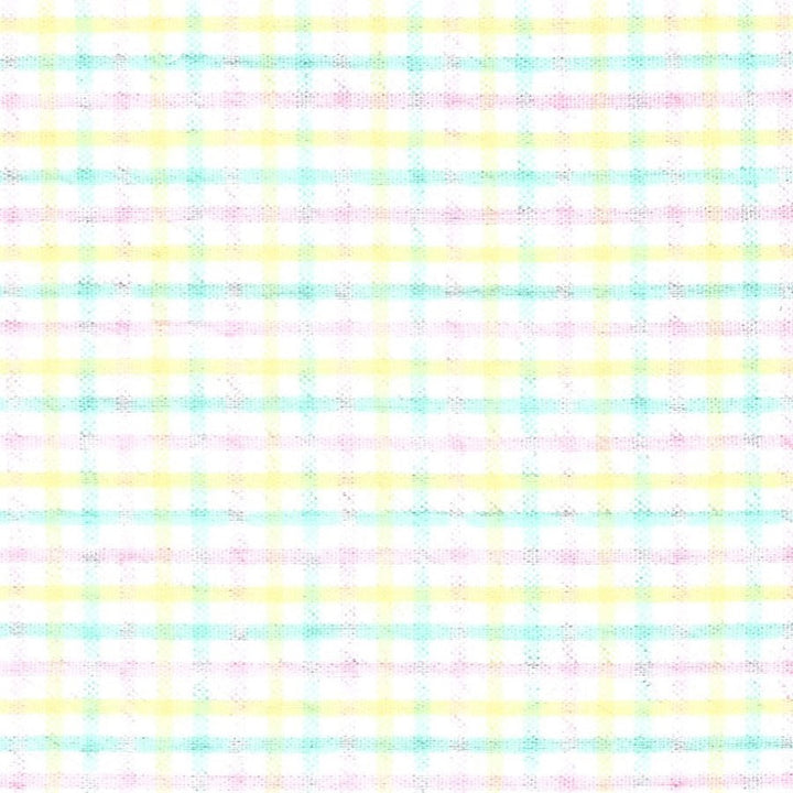 pink, aqua, and yellow  check seersucker fabric 