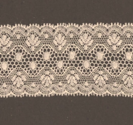 Close-up of lace trim on a black background
