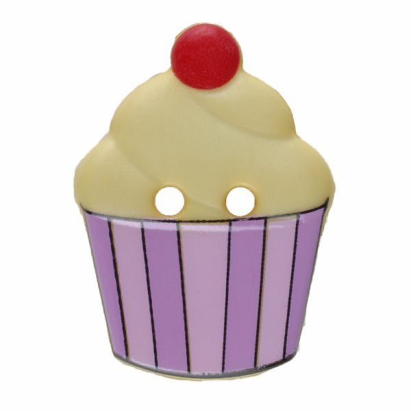 yellow cupcake 2-hole button