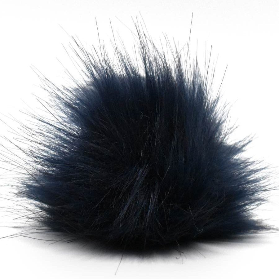 Navy faux pom ball