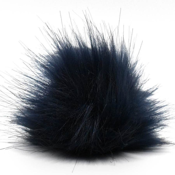 Navy faux pom ball
