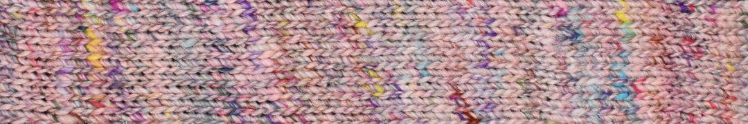 pink yarn with multi colored accents