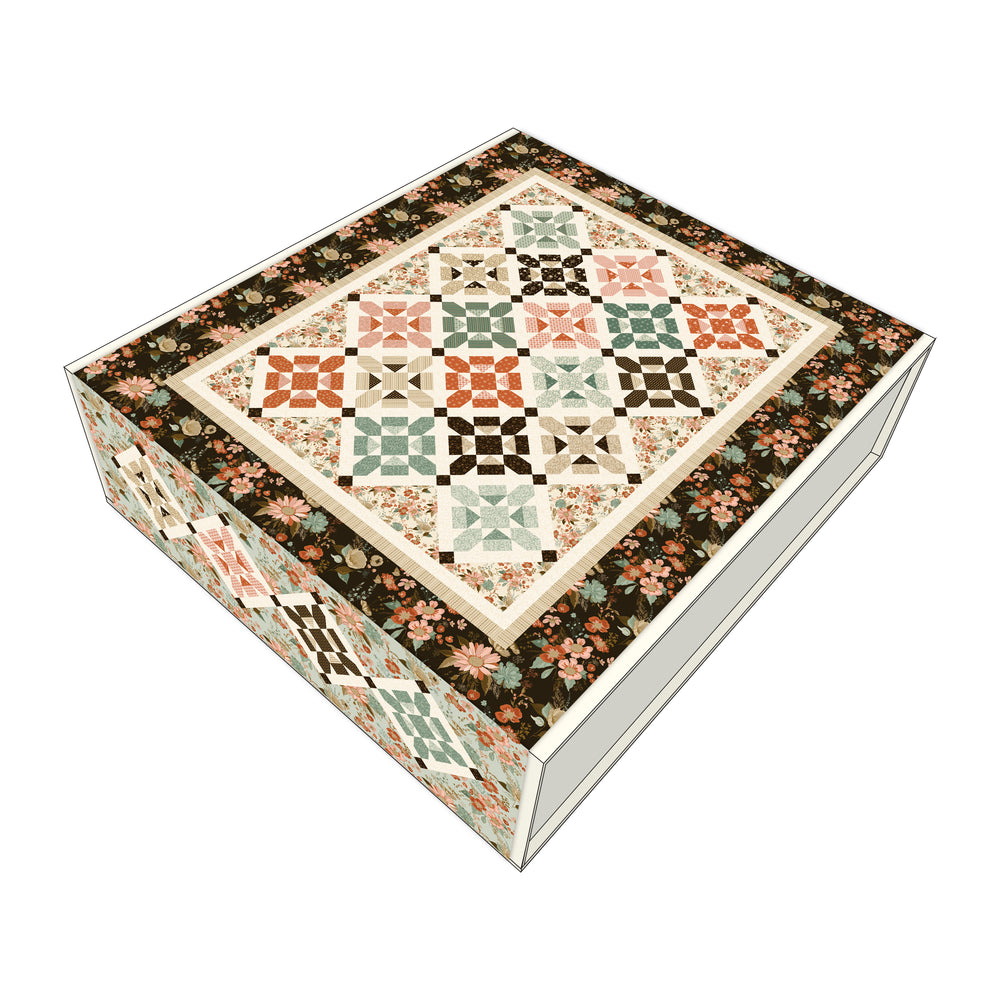 Decorative box with a floral pattern on a white background
