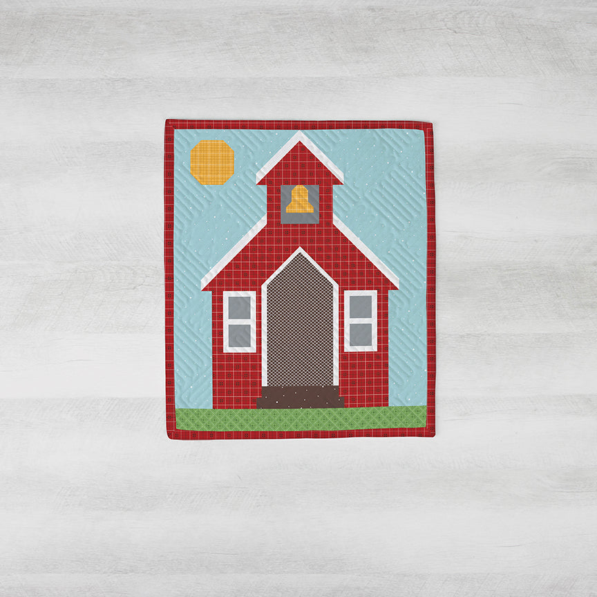 In Session Tabletop Banner Boxed Kit with a red school house