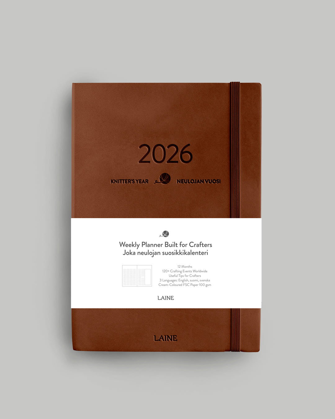 Brown Leather Weekly 2026 Planner 
