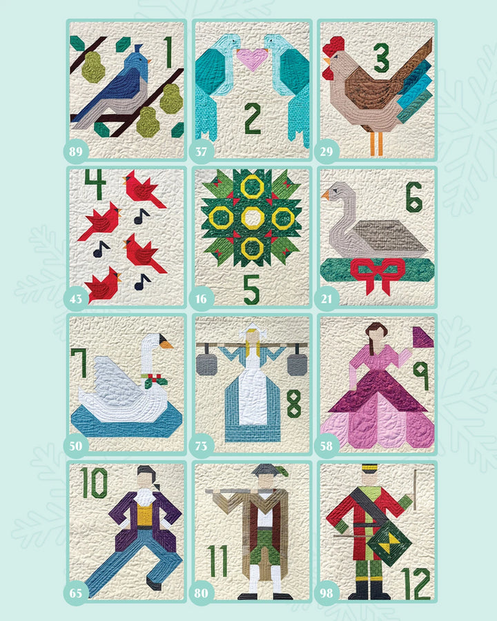 12 Days of Christmas Quilt Block Sampler - L1601