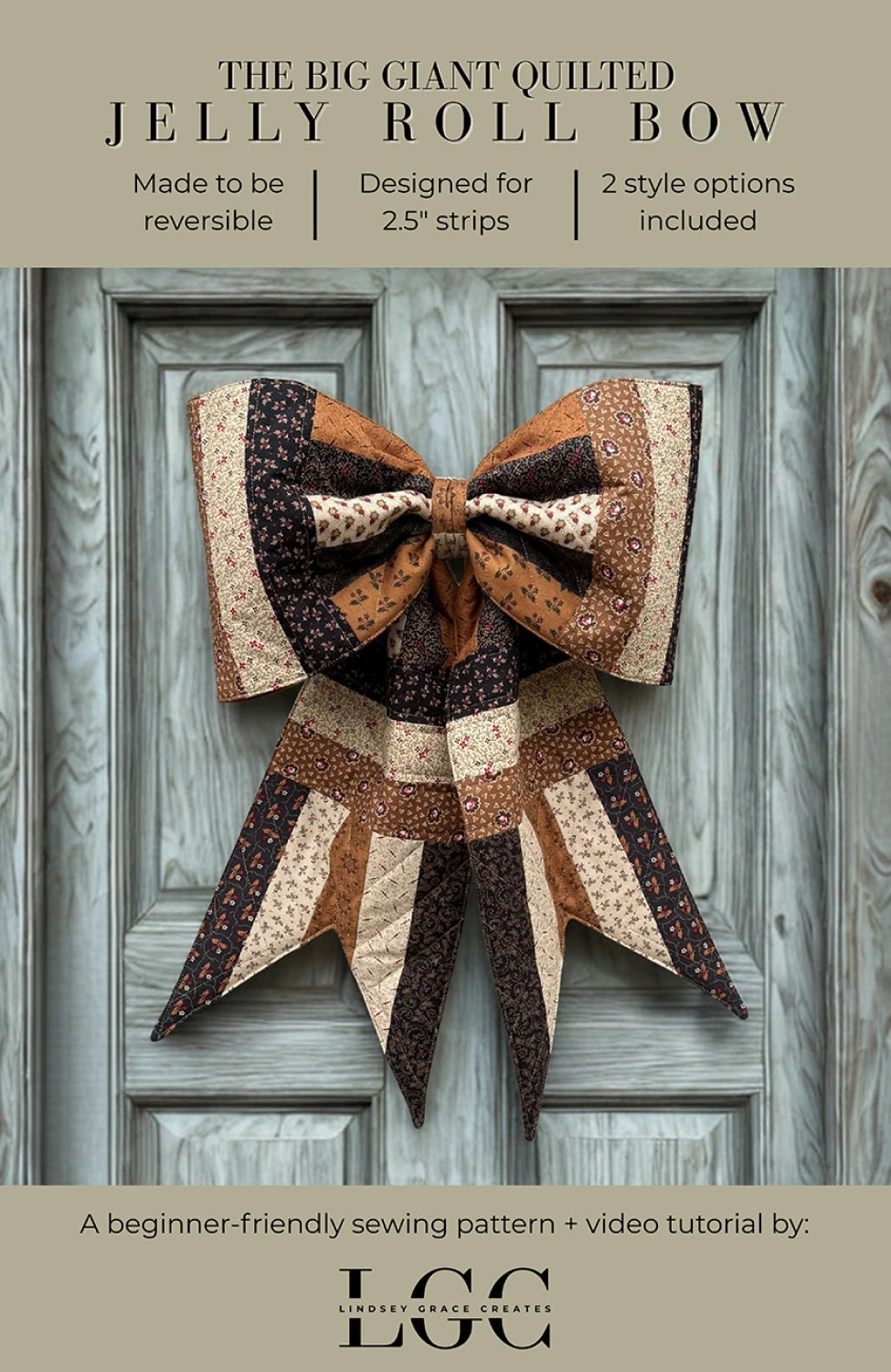 The Big Giant Quilted Jelly Roll Bow - LGC-TBGQJRB