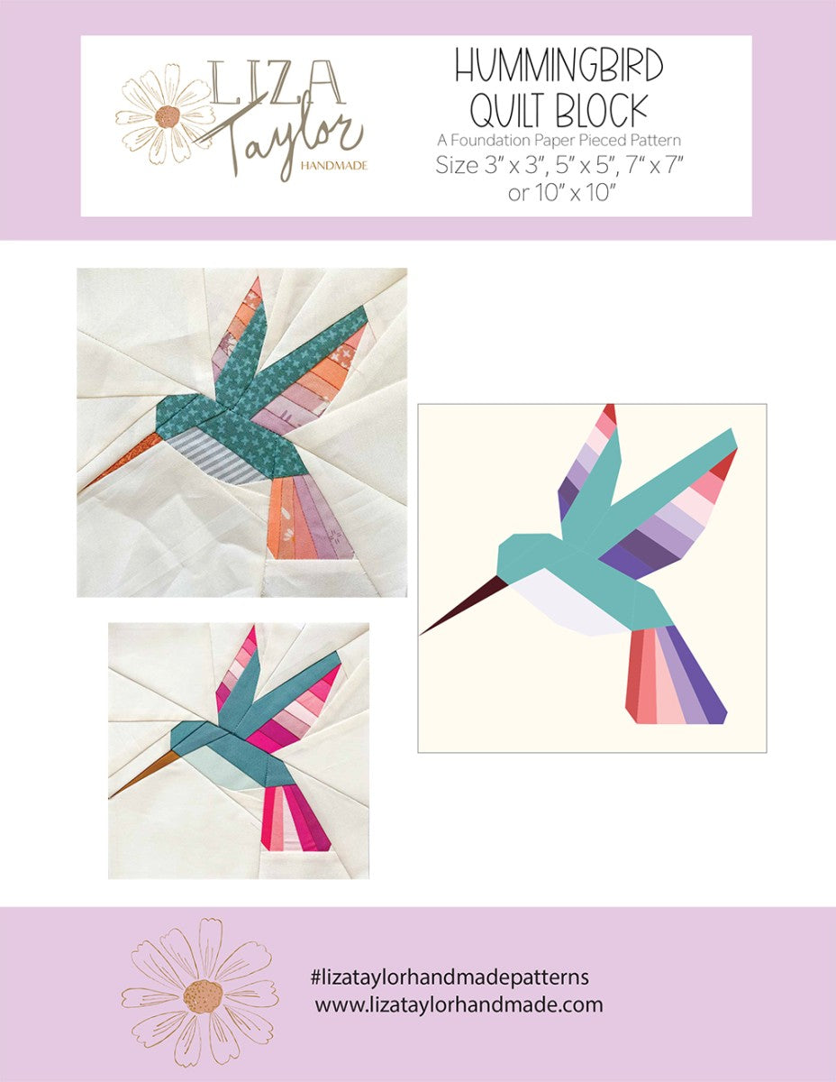 Hummingbird FPP Pattern by Liza Taylor Handmade