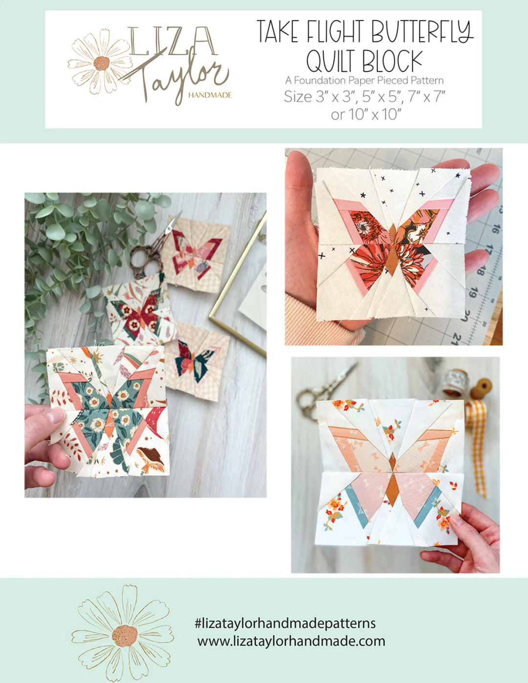 Take Flight Butterfly Foundation Paper Piecing Pattern - LTP-94107