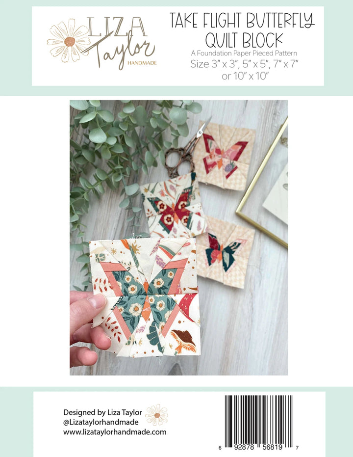 Take Flight Butterfly Foundation Paper Piecing Pattern - LTP-94107